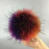 Other Fashion Accessories 13cm Natural raccoon fur ball key chain hat winter hats Fur pom for shoes % real cap accessories T221020