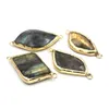 Pendant Necklaces 5pcs Irregular Natural Labradorite Stone Connectors Charms Edges Gold Plated For Earrings Bracelet Jewelry Making