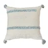 Oreiller tricoté couvre couleur unie carré étui doux pour canapé-lit chambre d'enfant glands tricot taie d'oreiller