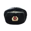 Bérets chapeau militaire de l'armée russe, chapeaux de pilote en Polyester pour hommes, casquette de ski de neige avec cache-oreilles, accessoire 55-60Cm, hiver 2022