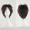 Новый популярный косплей темно -коричневый короткие волосы высокие температуры шелковые волосы парик