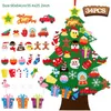 Juldekorationer DIY Felt Tree Kids Xmas Santa Claus Kalenderpresent för Merry Decoration Ornaments Supplies