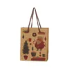 Confezione regalo Borsa natalizia Piccola borsetta di Babbo Natale Squisita carta di pelle bovina Confezione per bambini floreale