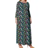 Plus storlek klänningar palm lämnar tryck klänning tropiska botaniska blommor söta maxi streetwear bohemia long vestidos 4xl 5xl