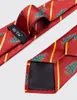 Bow Ties Hi-Tie Red Christmas Tree Men's Tie Luxury Silk Stripe Slipsan Hanky ​​Cufflinks Ställ formella bröllopsklänningsgåvor för män