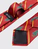 Bow Ties Hi-tie Red Christmas Tree Men's Tie Luxury Silk Stripe Necktie Hanky Cufflinks Set Formal Wedding Dress Gifts For Men