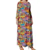 Robes de grande taille 70s 60s Boho robe rétro hippie Chic imprimé plage à manches longues rue Maxi Sexy robe 4XL 5XL