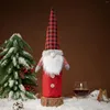 Christmas Decorations Wine Bottle Cover Gnome Cap Reusable Party Table Decoration Festival Gifts