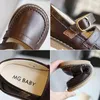 Flat Shoes Children Leather 2022 Spring Toddler Girl Mary Jane British Style Soft Bottom Non-slip Performance E12165