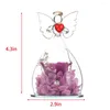 Decorative Flowers Angel Immortal Flower Glass Cover Rose Creative Ornament Christmas Gift Valentine's Day