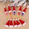 Mini Christmas Hat Tableware Bag Knife Fork Cover Cover Cover Wine Botta Hat To Merry Decoration RRA77