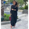 Ethnic Clothing Muslim Dress Women Hand Sewn Bead Tube Jacket Middle East Fashion Abaya Dubai Turkey Long Dresses