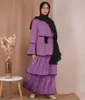 Ethnic Clothing Muslim Fashion Large Size Women's Malay Cake Dress Black White Abaya Turkey Women Dubai