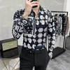 Men's Casual Shirts Autumn Street Wear Chemise Homme De Luxe Vintage Flower Print Long Sleeve Men Social Club Prom Tuxedo Shirt Plus Size