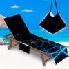 Fodere per sedia Fashion Net Stampato Beach Lounger Cover Asciugamani Outdoor Portable Microfiber Leggero reclinabile con tasca