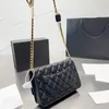 Vrouwen Designer Tassen Schouder Handtas Koppelingsflap Klassiek Modemerk Wealth Bag Lederen Portemonnee Schouder Messenger Chain Purse Effen Hasp Taille Vierkante Strepen