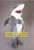 Costume de mascotte d'épaulard de requin gris féroce Mascotte Grampus Orcinus Orca adulte avec des dents pointues grande bouche No.1235