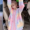 Kvinnors tröjor Rainbow Sticked Cardigan Women Autumn Winter Sweet Kawaii tröja kappa Kvinna Lång koreansk knapp ner Fall 210817