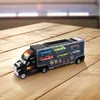 Diecast Model Cars Transport Carrier Truck Toy with 6 Stylish Metal Racing Toys Vehicle with Carrying Case