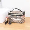 Storage Bags Flocking Love Mesh Yarn Women's Cosmetic Bag Zipper Toiletries Organizer Travel Makeup Multifunction Make Up Pouch