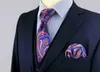Colorful Paisley Stripes 160Cm 63 "Extra Long Size Ties Mens Ties And Pocket Square Sets Silk Gifts Wedding Accessories J220816