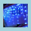 Decorações de Natal 20mx0 65m 600 LEDs Holiday Christmas Garden Curtain Icelic String Light Light Decoration 8 Flash Modos WaterPro DHW9M