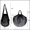 أكياس التخزين Natural Cotton Net Shop Bag Mticolour 2 Type Type Resulable Strong Recover Hand Totes Facs Home Storage Package Drop Drh6O9