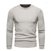 Herrtröjor mattswag herrar fast färgbesättning hals Kintad varm Autumn Winter Regular Pullover Shirt Fashion Slim Fit Men's Clothing