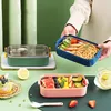 Ensembles de vaisselle boîte à déjeuner récipient en acier inoxydable 3 couleurs emballage de collation Durable nettoyage facile