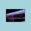 Party Decoratie 320Led Curtain Light Flashing 10MX0 65m LED String Lampen Icicle Christmas Festival Lights AC 110V220V Drop Delivery DH0S3