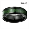 Eheringe Eheringe 8mm Herren Edelstahl Celtic Dragon Ring Inlay Rotgrün schwarzer Kohlefaserband Schmuck für Mann Größe Dhunm