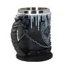 Tasses r￩tro Viking ￠ bi￨re tasses ￠ caf￩ 3D gobelet goblet fer throne tankard en acier inoxydable r￩sine ￠ vin en verre tasse de tasse de tasse