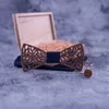 Linbaiway Personality деревянная бабочка карманные квадратные запонки Set Wedding Soirt Comshiefeeef Древесный галстук