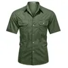 Camicie casual da uomo Camicia cargo da uomo Multi-tasca Outdoor militare Cotone Uomo Abbigliamento da uomo Estate manica corta