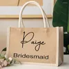 Sieradenzakken aangepaste strandtas tassen gepersonaliseerde bruidsmeisje jute met handgrepen vrijgezellenfeest meisjes trip geschenken jute