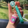 Keychains Creative Threedimensional Linda llave de t￩ llave estrella Dad Coffee Caf￩ Caf￩ Accesorios de autom￳viles PVC Decoraci￳n de pasteles Caja ciego Peque￱o regalo al por mayor