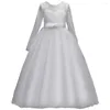 Girl Dresses Princess Lace Dress Kids Flower Girls Embroidery Vintage Children For Wedding Party Formal Ball Gown 14T