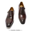 Dress Shoes ELEGANT MEN GENUINE LEATHER OXFORD SHOES BUCKLE STRAP OFFICE DRESS WEDDING BROWN BROGUE POINTED TOE FORMAL SHOE 221022