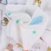 5Pcs Kids Baby Cartoon Towel Handkerchief Cotton Mousseline Towel Handkerchiefs Two Layers Wipe Handkerchiefs 28X28cm J220816