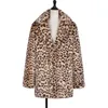 Leopardo de moda de casaco de couro feminino feminino