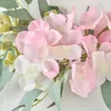 Decorative Flowers LuanQI Artificial Flower Hydrangea Eucalyptus Fake Plant With Gold Iron Metal Ring Wreath Garland Wedding Decorations