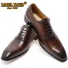 Dress Shoes ELEGANT MEN GENUINE LEATHER OXFORD SHOES BUCKLE STRAP OFFICE DRESS WEDDING BROWN BROGUE POINTED TOE FORMAL SHOE 221022