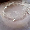 Fermagli per capelli Moda Foglia Vite da sposa Accessori per gioielli in cristallo per le donne Festa da ballo Tiara da sposa Fascia per capelli