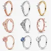 S925 Sterling Silver Wedding Ring for Women Crown Zircon Noble Jewelry DIY fit Pandora Ring Designer Valentine's Day Gift