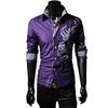 Men's Dress Shirts Cool Top Clothes Chinese Style Male Cardigan Turn-down Collar Autumn Shirt For Stage Show