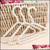 Hangers Racks Pearl Coat Hanger Dogs Clothes Stand Coarse Wire Clothing Rack Pet Supplies Small And Exquisite White 3 3Hw C1 Drop De Dhfqg