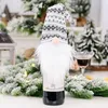 Nuove decorazioni natalizie copri vino decorazione bottiglia di vino cappello lavorato a maglia foresta vecchio vino set bambola senza volto GCB16581