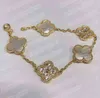 Classic Fashion 4 Leaf Clover Bracelets Bracelets Brangle Chain 18k Gold Agate Shell Motherofpearl для Womengirls Linkd1to A197463853