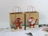 Gift Wrap 24 Pieces/lot Christmas Design Kraft Handbag For Santa Claus Bags And Reindeer Wedding S