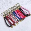 Keychains eenvoudige mannelijke vrouwelijke auto vintage bronzen sleutelring hanger pu lederen touw ketting charme accessoires mode sieraden